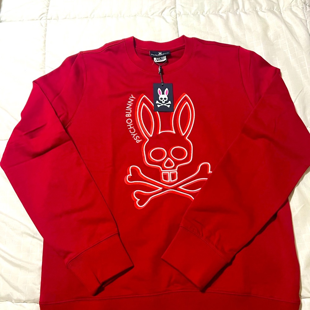 Psycho Bunny men’s red sweat shirt size 8.